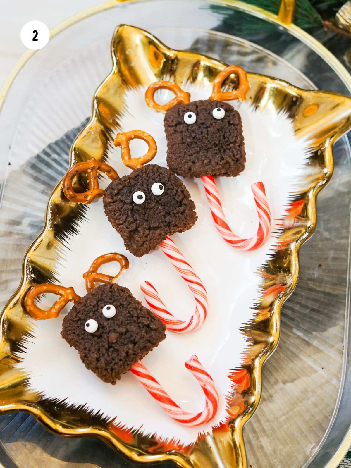 Candy eyes added to the brownies.