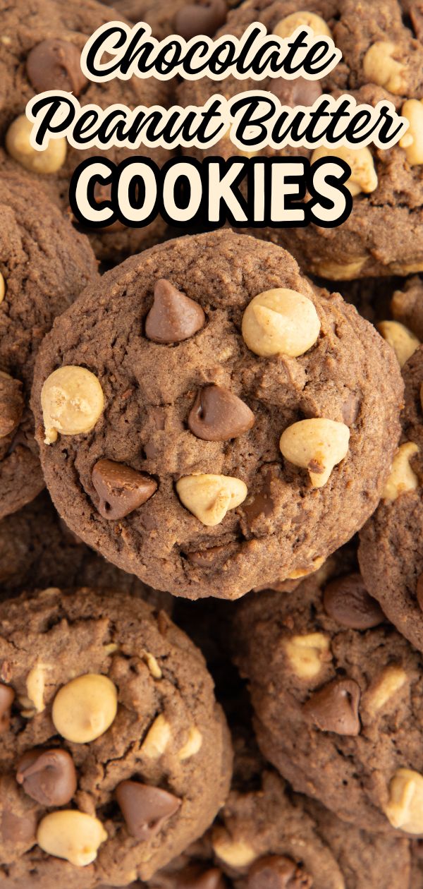 Chocolate Peanut Butter Cookies Recipe Pin.
