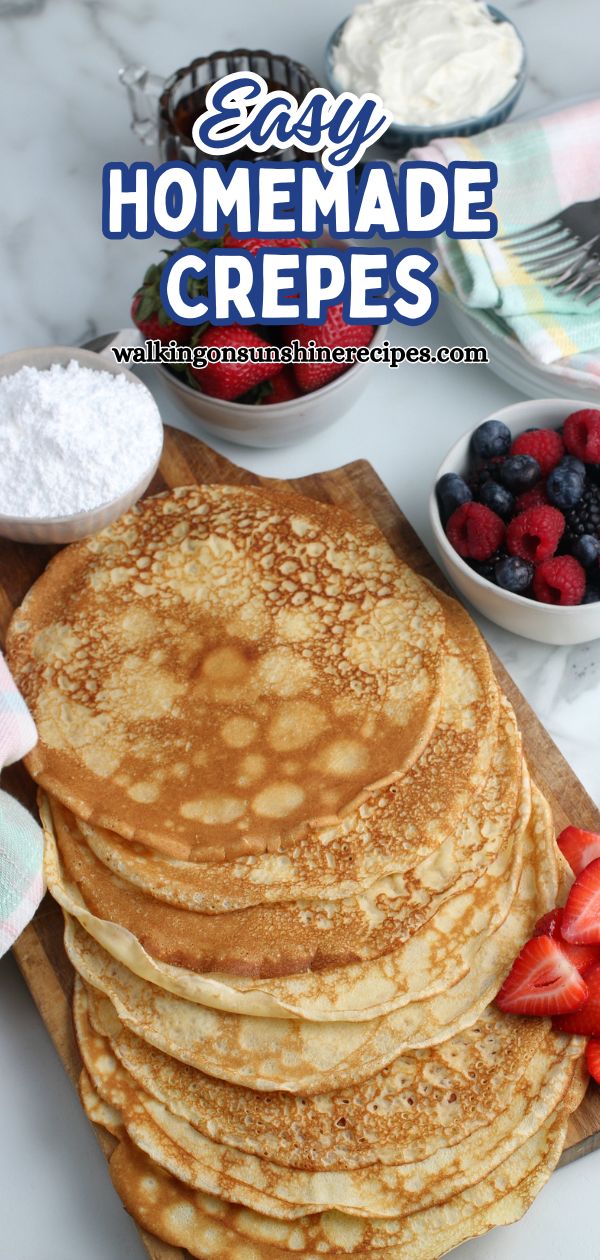 Easy Homemade Crepes Recipe Pin.