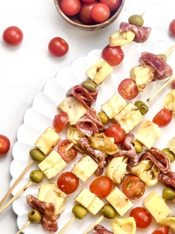 Easy Antipasto Skewers.