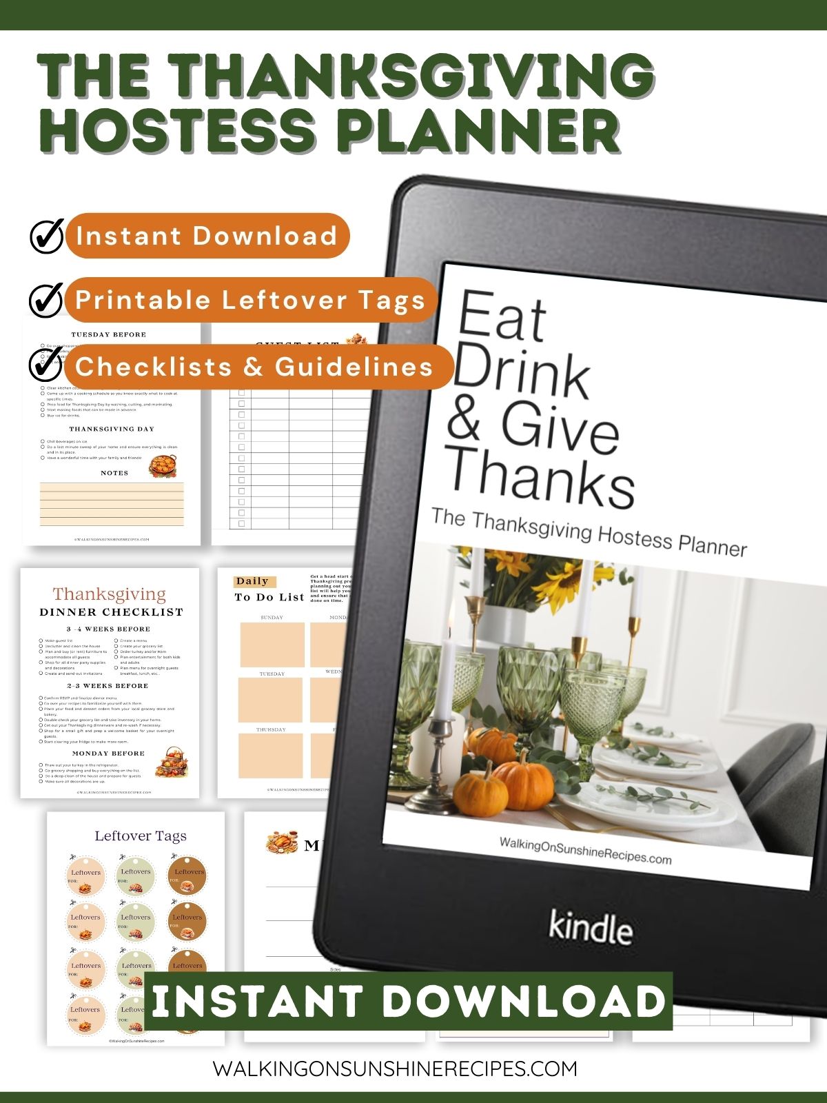 Thanksgiving Hostess Planner Kindle promo photo.
