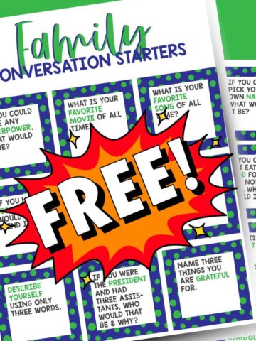 family conversation cards to use for dinner free printable.