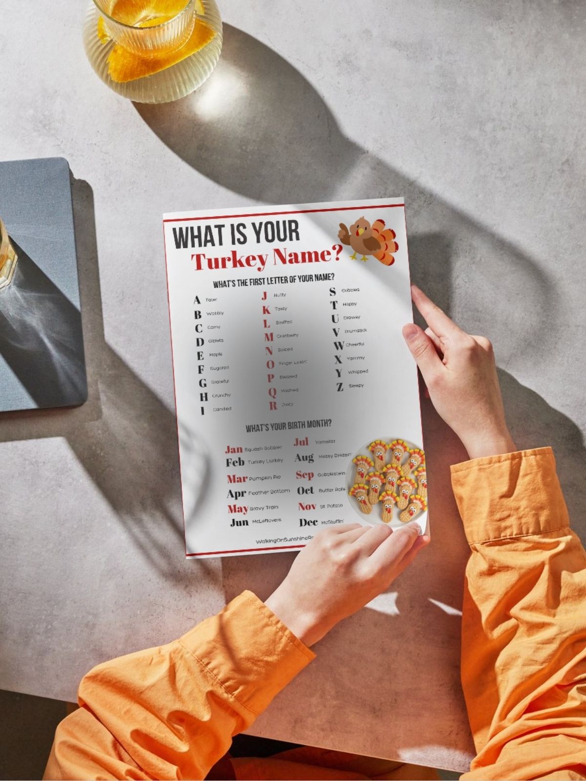 Thanksgiving Turkey Name Game Printable Mockup.