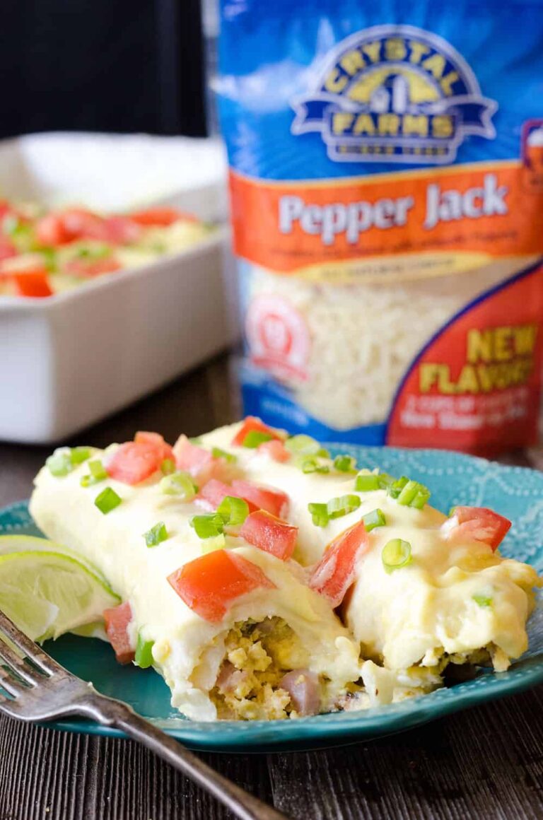 Cheesy Eggs Benedict Breakfast Enchiladas