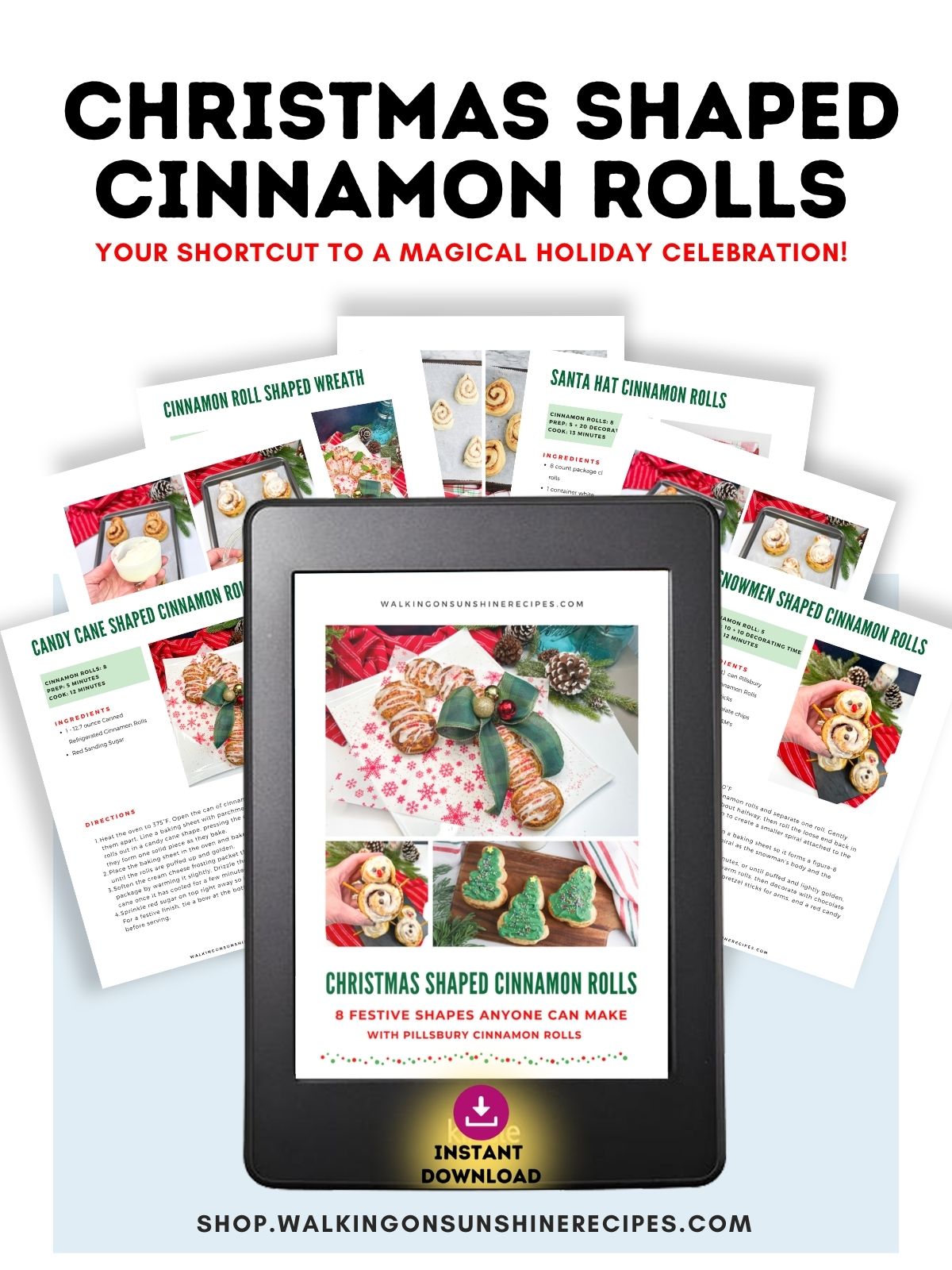 ebook photo of PIllsbury cinnamon rolls ebook with a few sample pages.