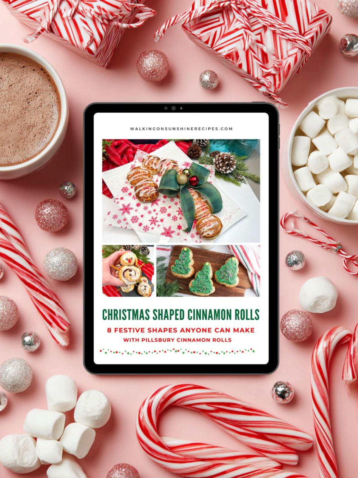 1st hero photo for cinnamon rolls for Christmas ebook.