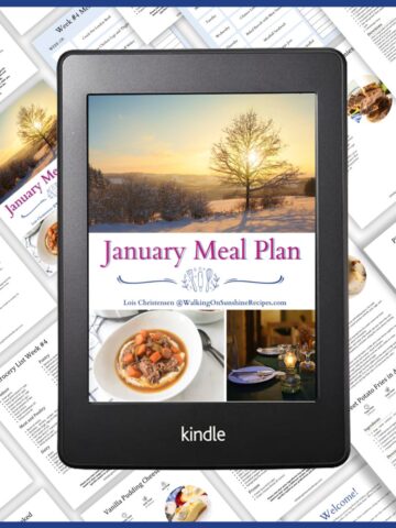 January meal plan featured Kindle photo.