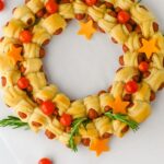 Pigs in a Blanket Christmas Wreath Appetizer Pin.