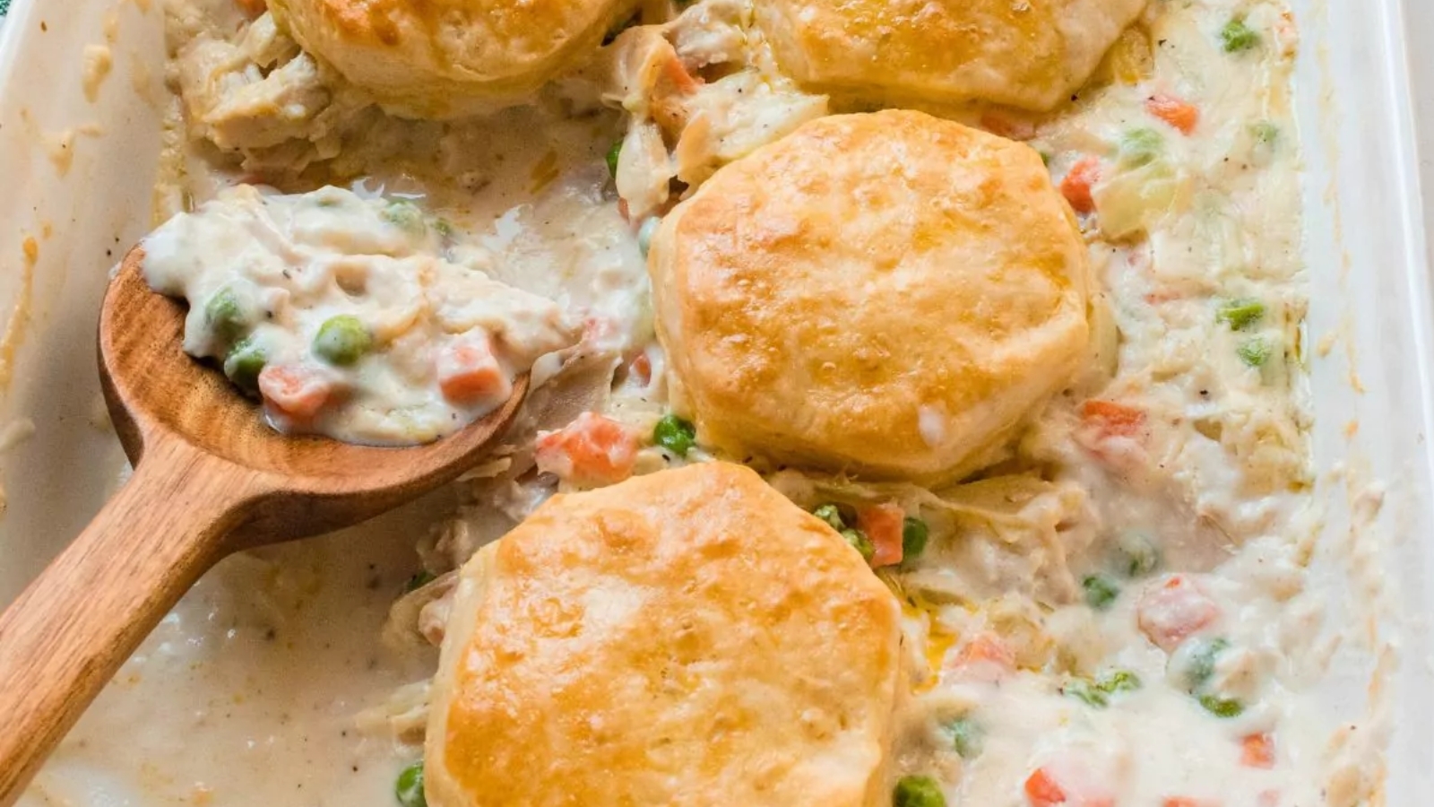 Pillsbury chicken pot pie in a dish.