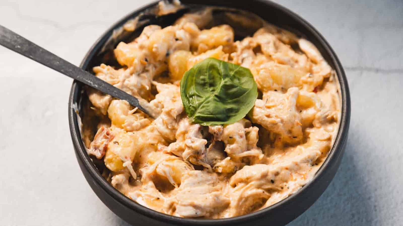 Creamy sun dried tomato chicken cooked in the slow cooker and served with a rich sauce.