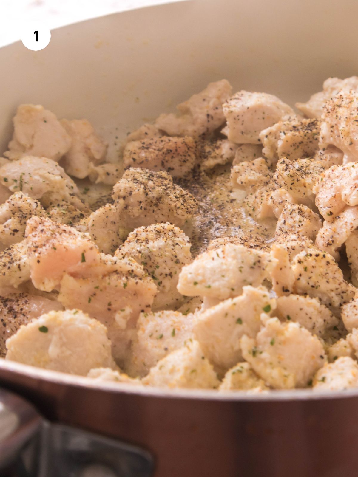 cook and season the chicken.