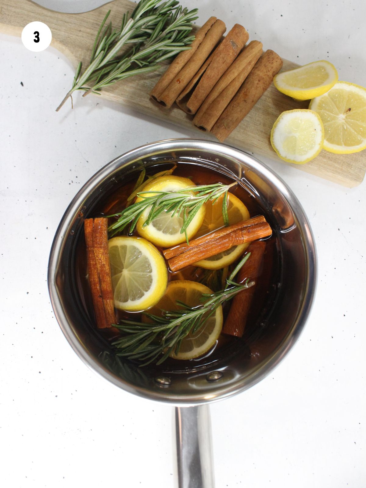 Water and vanilla added to the ingredients.