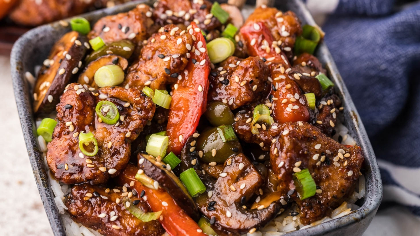 30 Minute Mongolian Tenderloin on a plate.