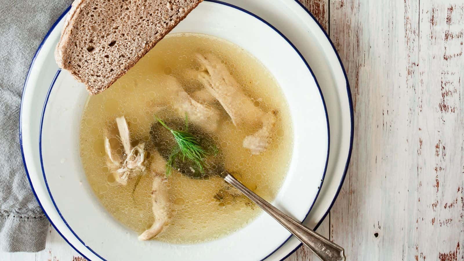 Classic Jewish Chicken Soup in a bowl.