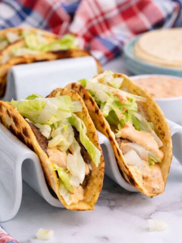 Cast Iron Smash Burger Tacos.