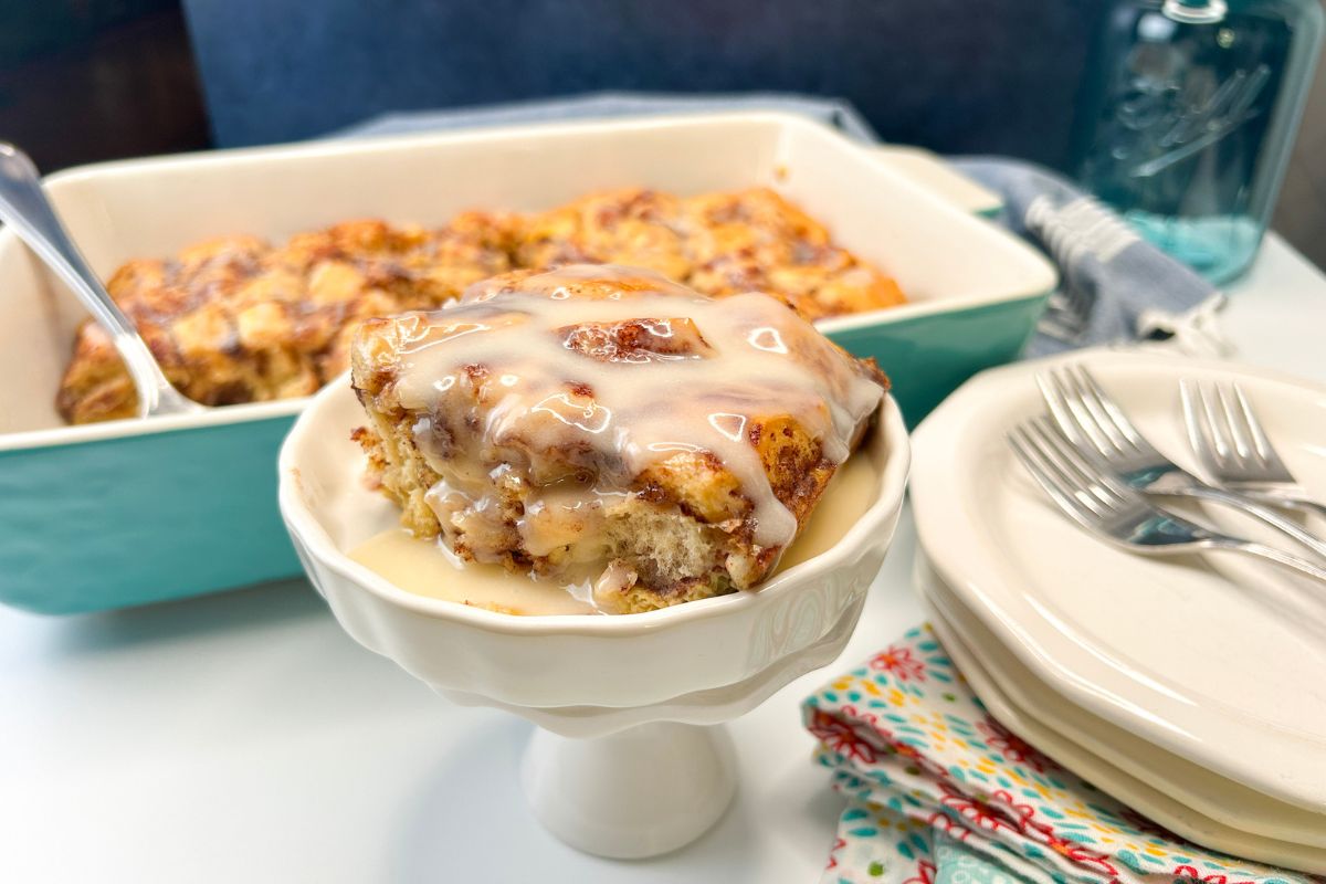 cinnamon roll breakfast bake.