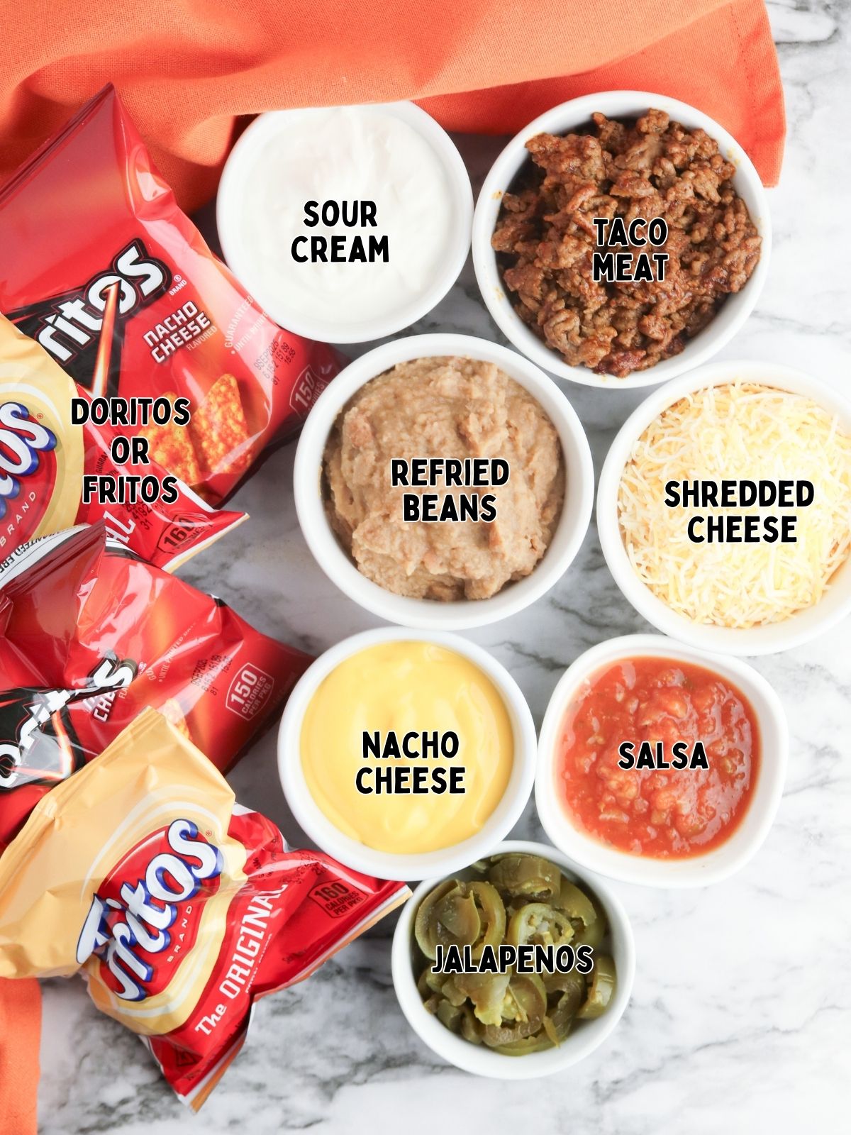 Ingredients for walking tacos.