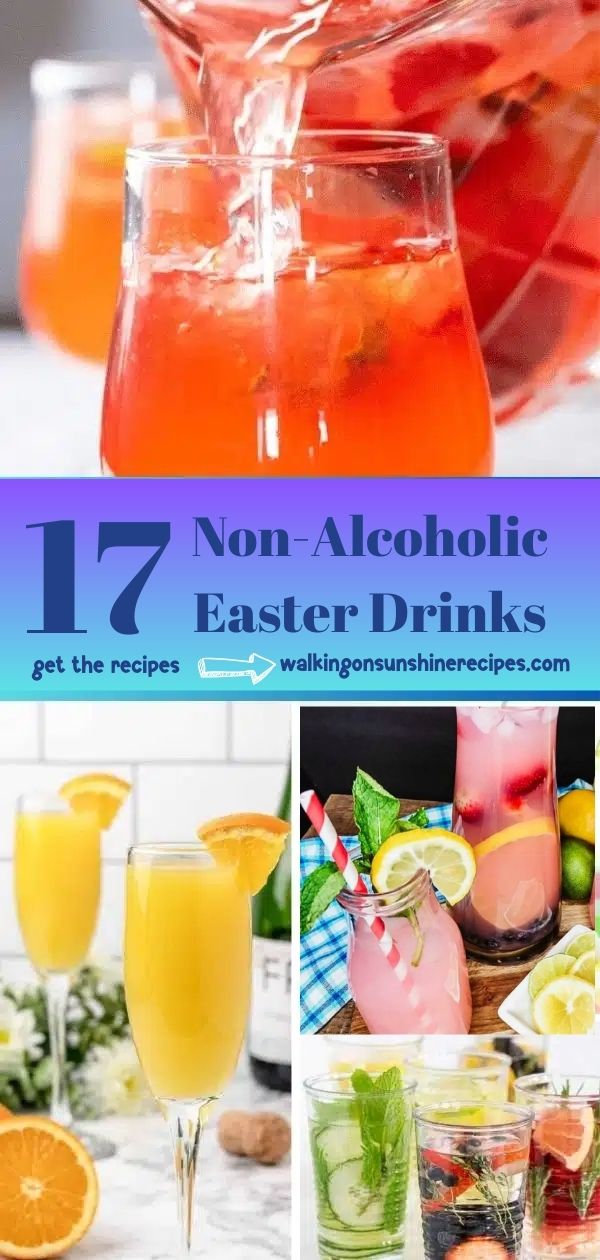collage photo of 17 non alcoholic easter drinks pinterest.