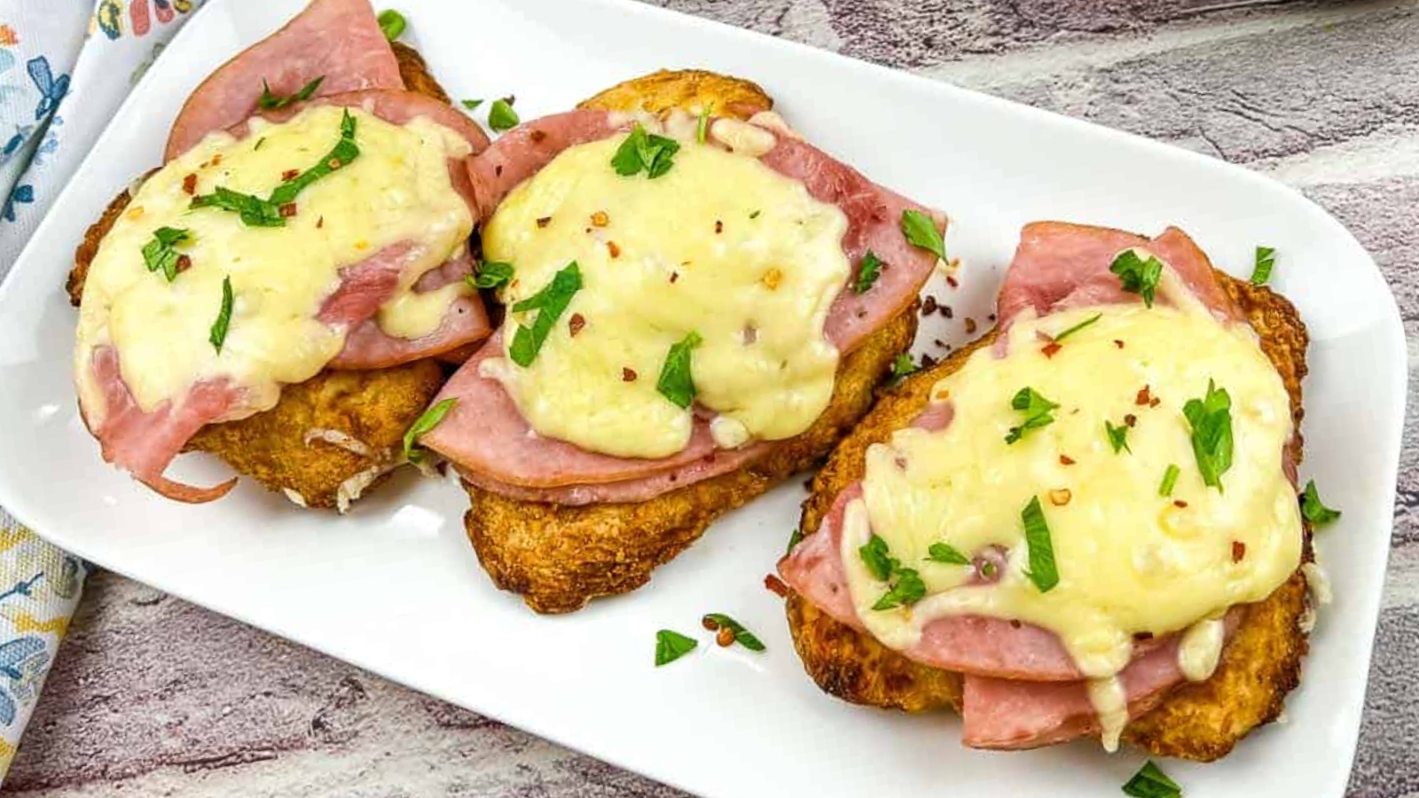 Air Fryer chicken cordon bleu on a plate.