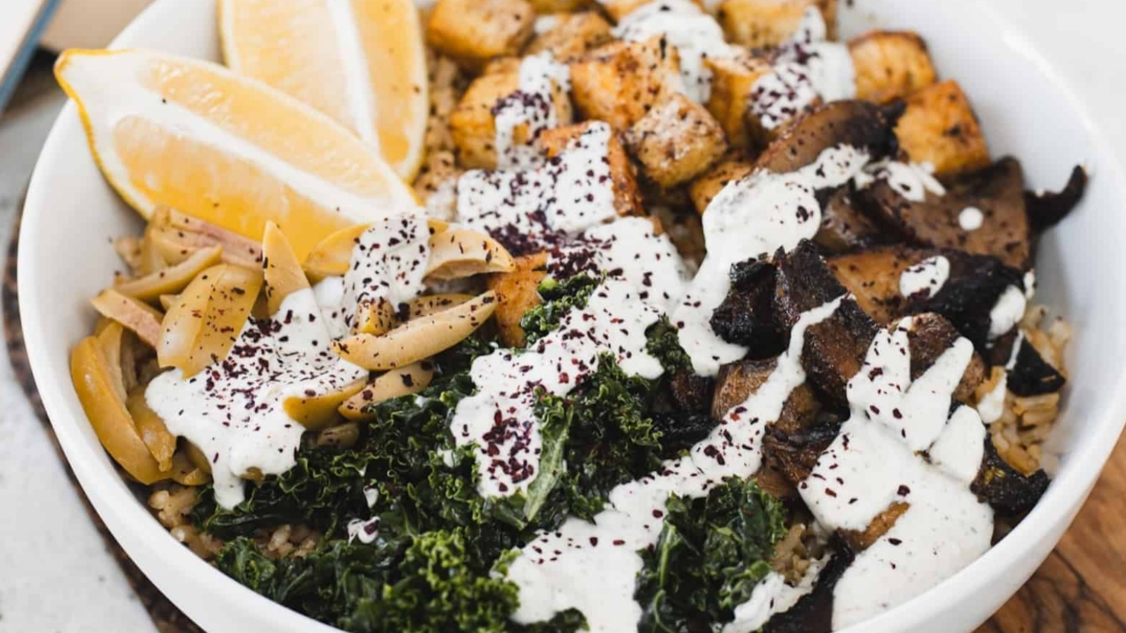 Middle eastern rice bowl close up.