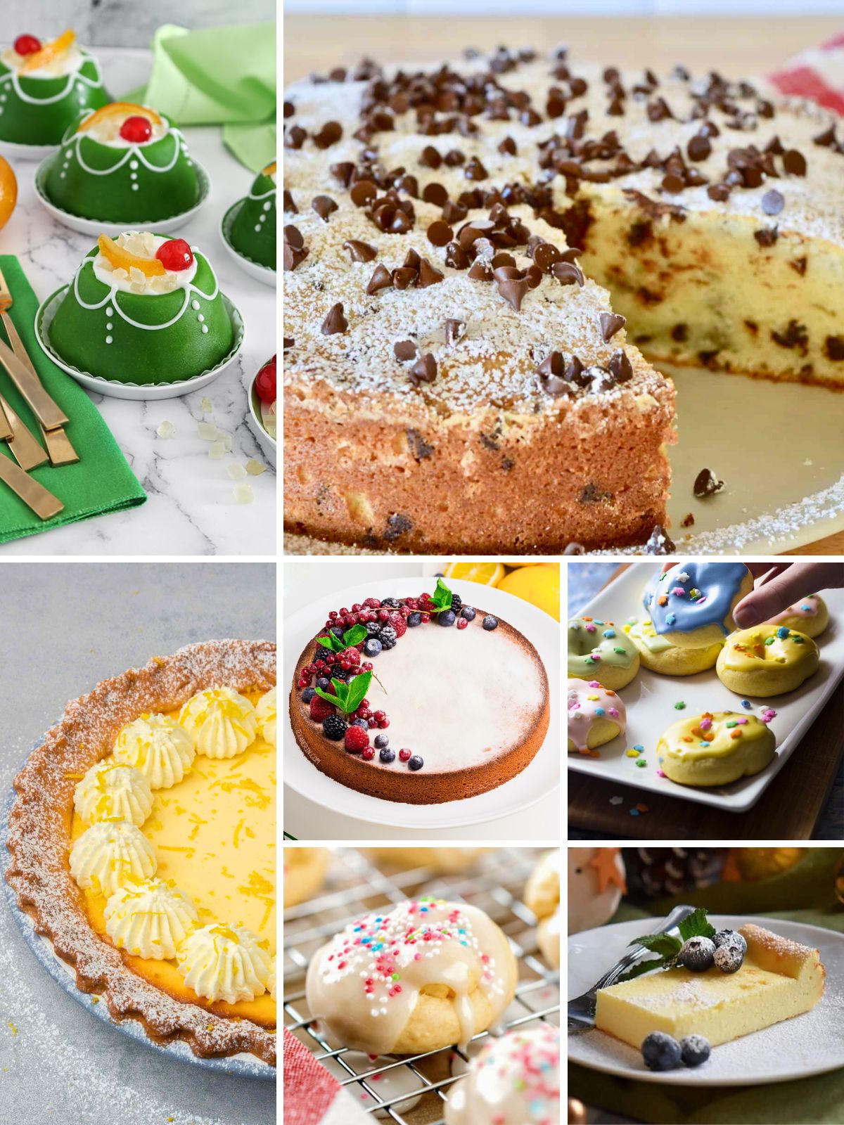 Italian Easter desserts collage featuring traditional cakes and cookies for Easter celebrations