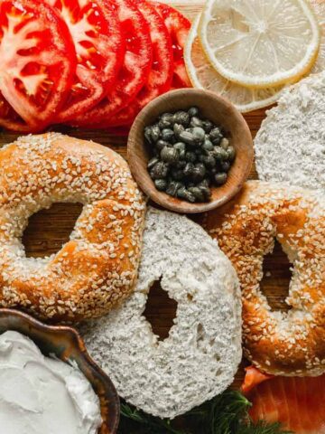 Lox and bagel board.