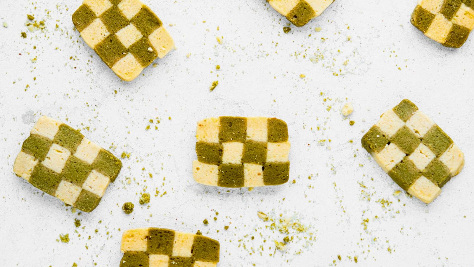 Buttery shortbread cookies flavored with matcha powder for a lightly sweet treat with a subtle green tea taste.