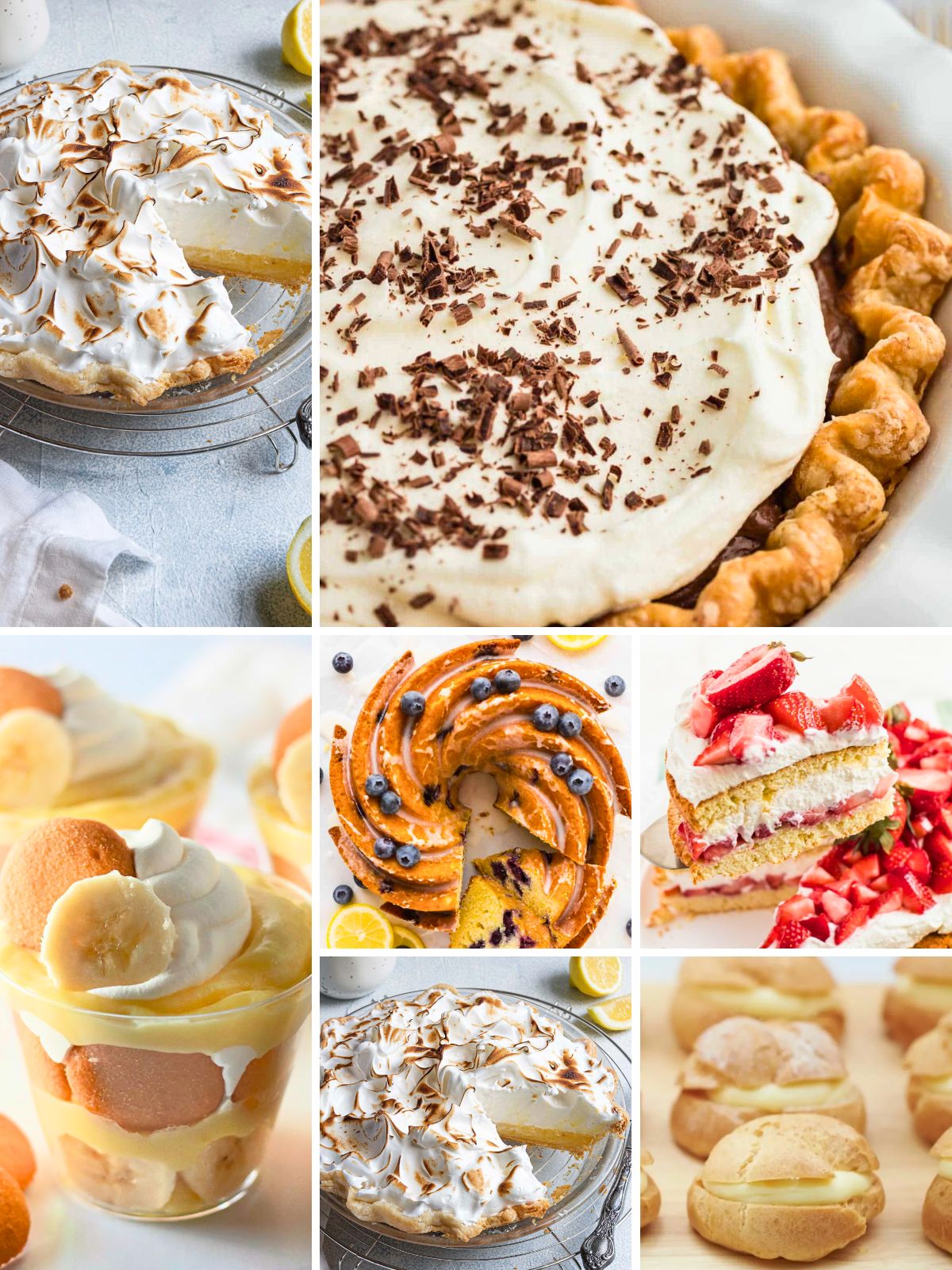 Traditional Easter desserts collage featuring classic cakes, pies, and nostalgic holiday treats