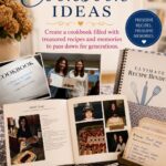 Pinterest graphic featuring family cookbook ideas with recipe cards, personalized cookbook pages, and treasured family memories passed down through generations.