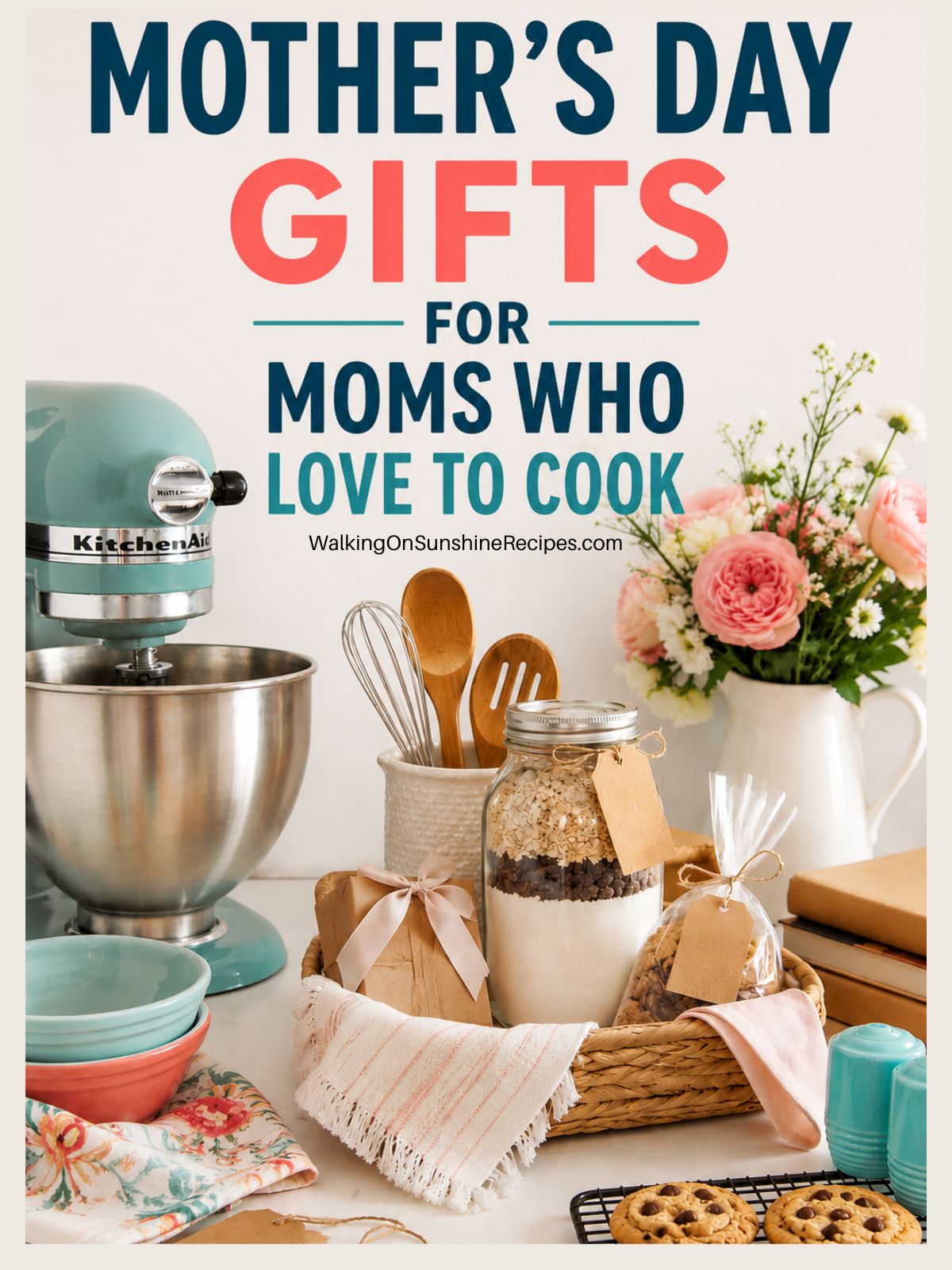 Mother’s Day gifts for moms who love to cook featuring kitchen tools, baking gifts, and printable gift ideas.