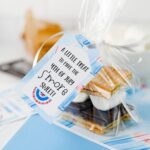 easy treat to make for summer smores in cellophane bag with printable gift tag.