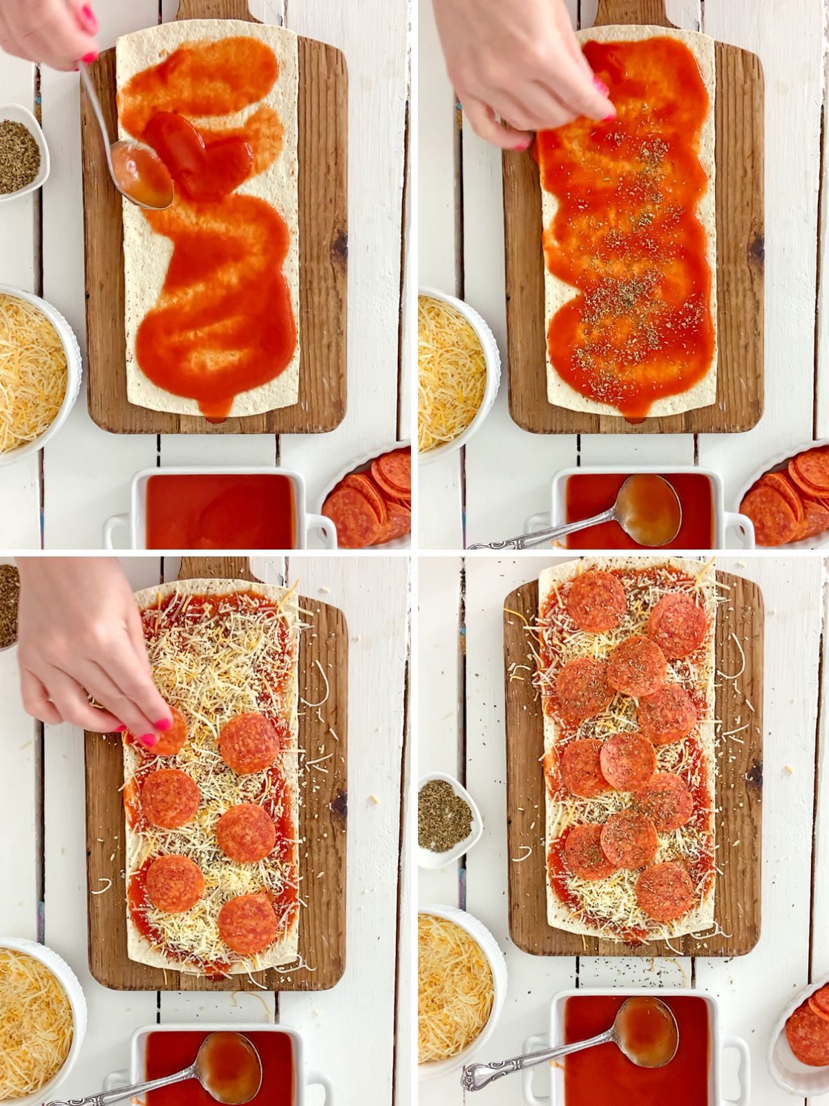 naan bread pizza recipe process photos.